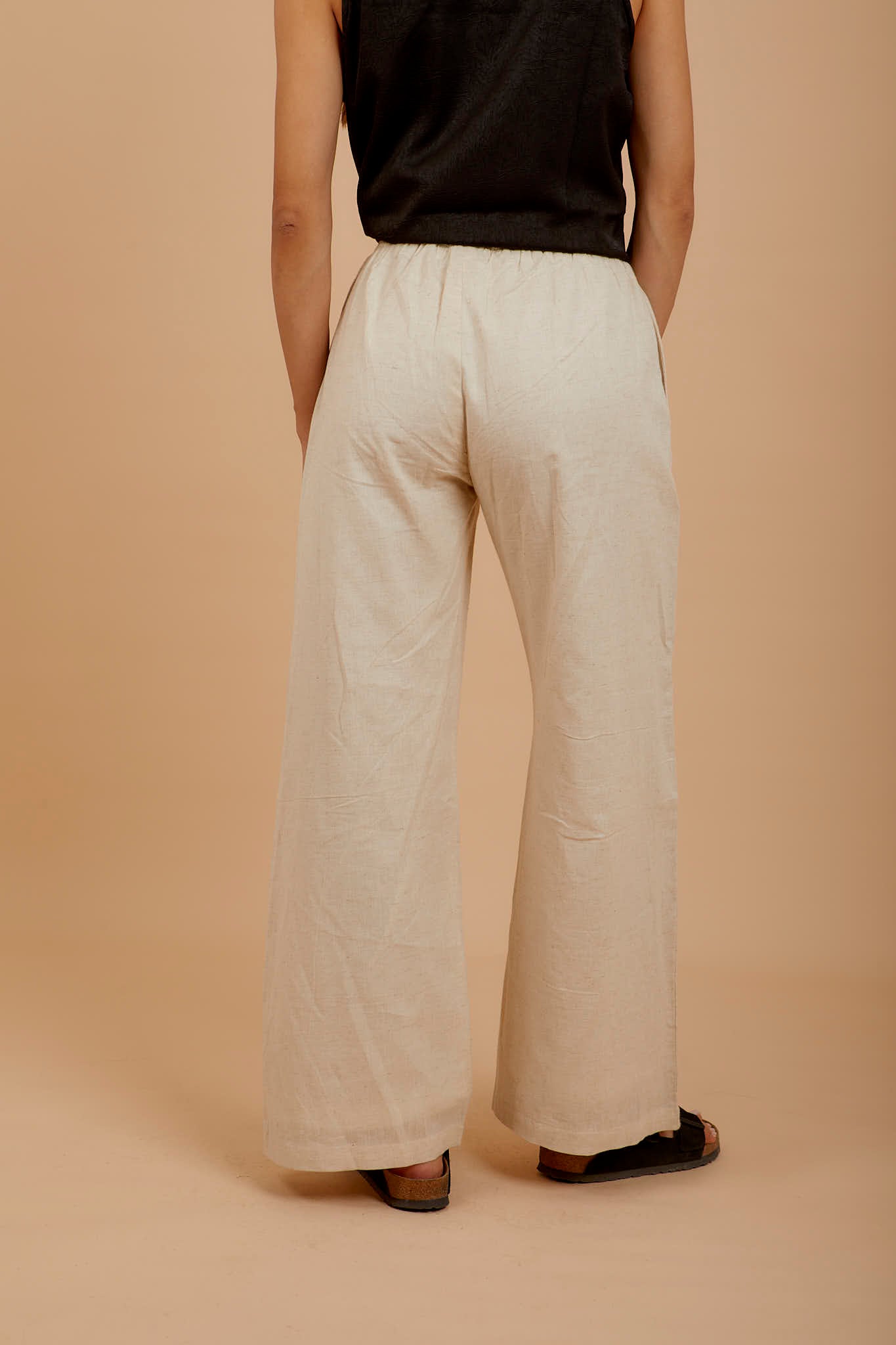 Linen Black Palms Pants - Coated - nahlaelalfydesigns