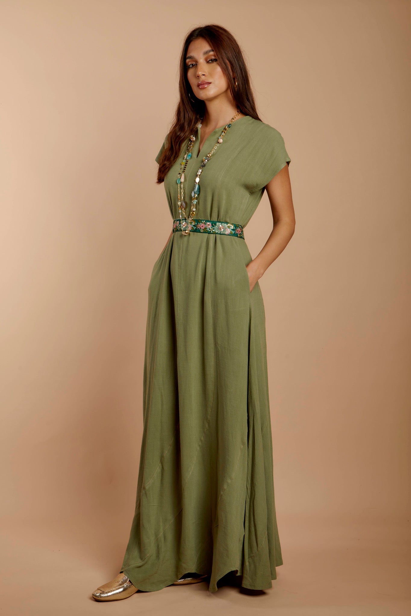 Olive Waves Dress - nahlaelalfydesigns