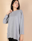 Oversized Drawstring T-shirt - Grey - nahlaelalfydesigns