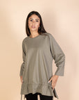 Oversized Drawstring T-shirt - Olive - nahlaelalfydesigns