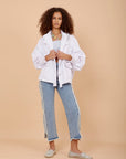 White Fringes Denim Jacket - nahlaelalfydesigns