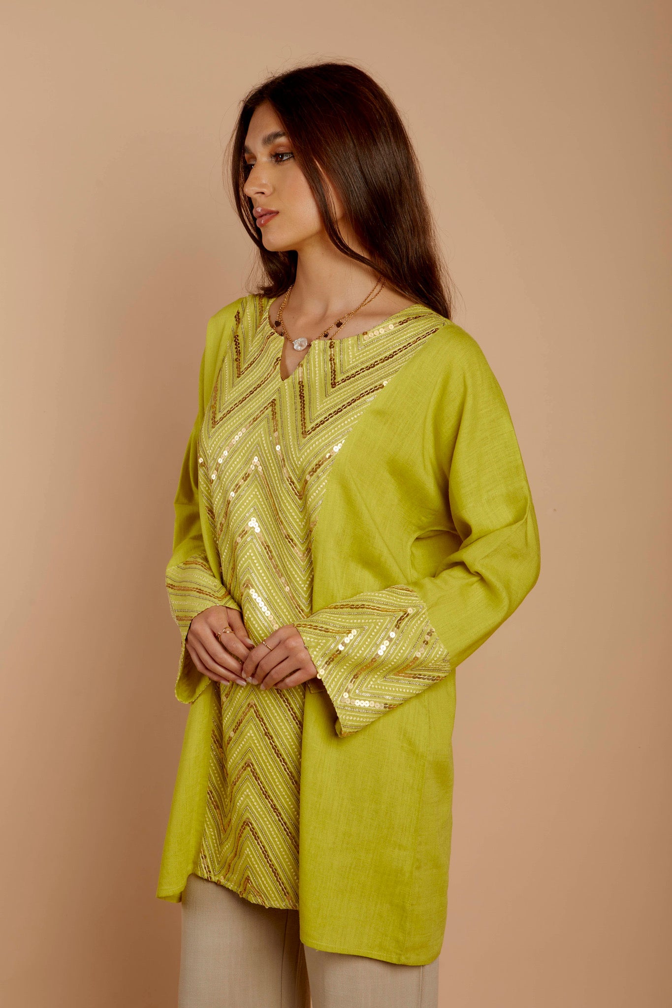 Yellow Mid Embro Top - nahlaelalfydesigns