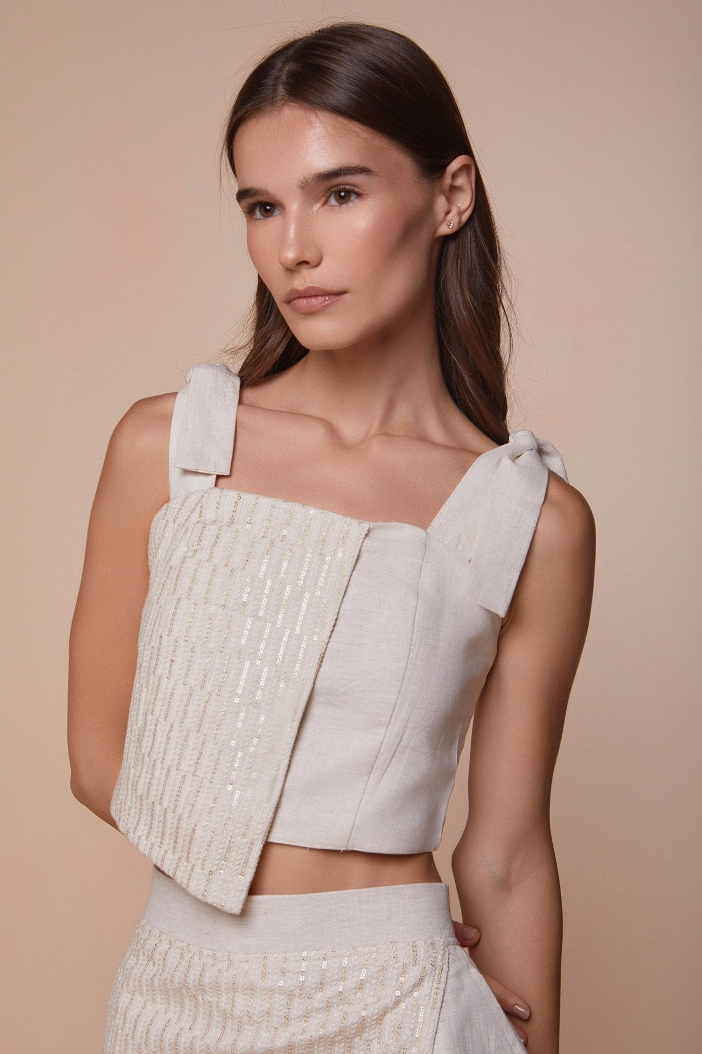 Asymmetrical Braided Embroidered top - nahlaelalfydesigns