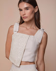 Asymmetrical Braided Embroidered top - nahlaelalfydesigns