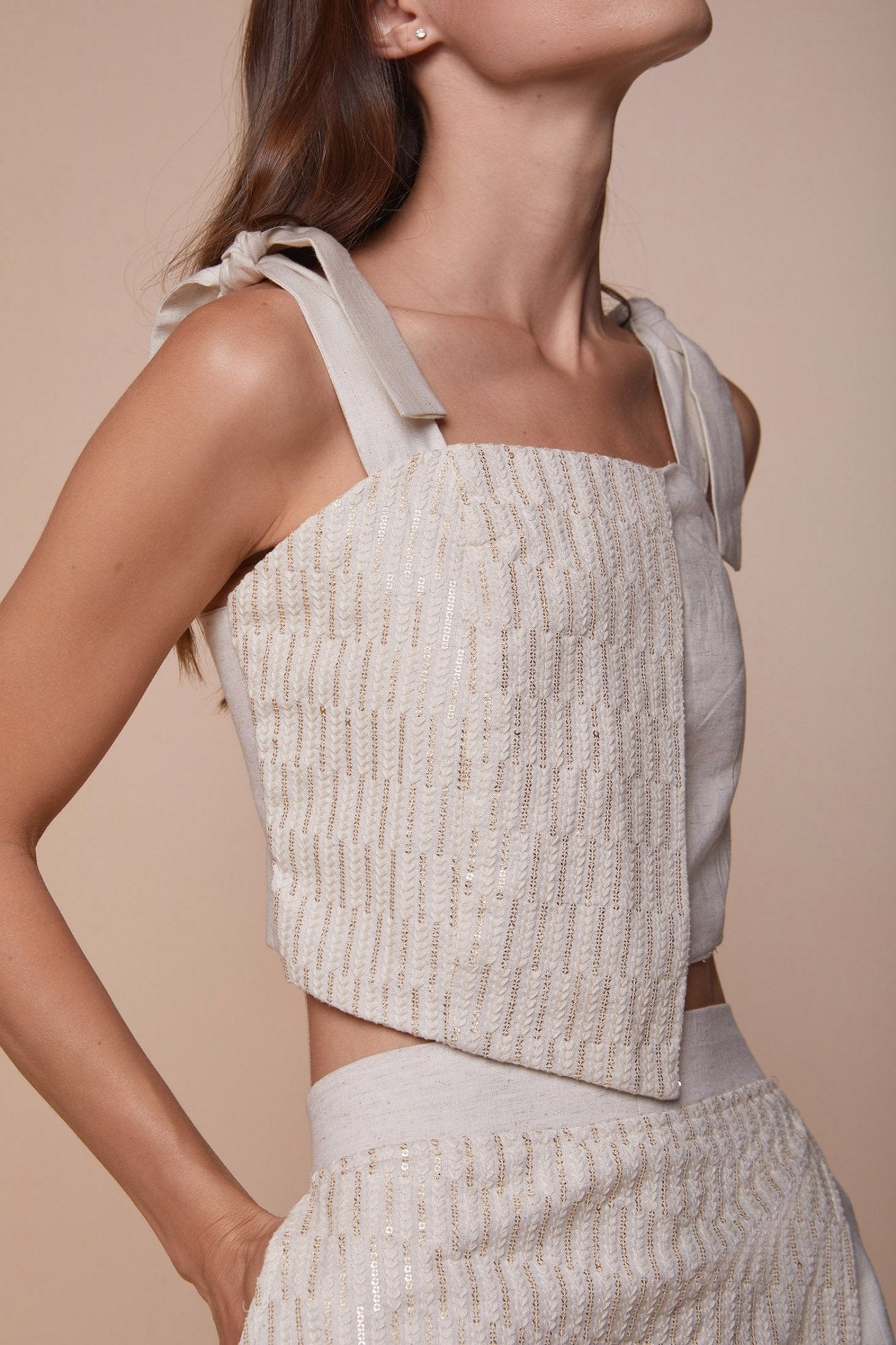 Asymmetrical Braided Embroidered top - nahlaelalfydesigns