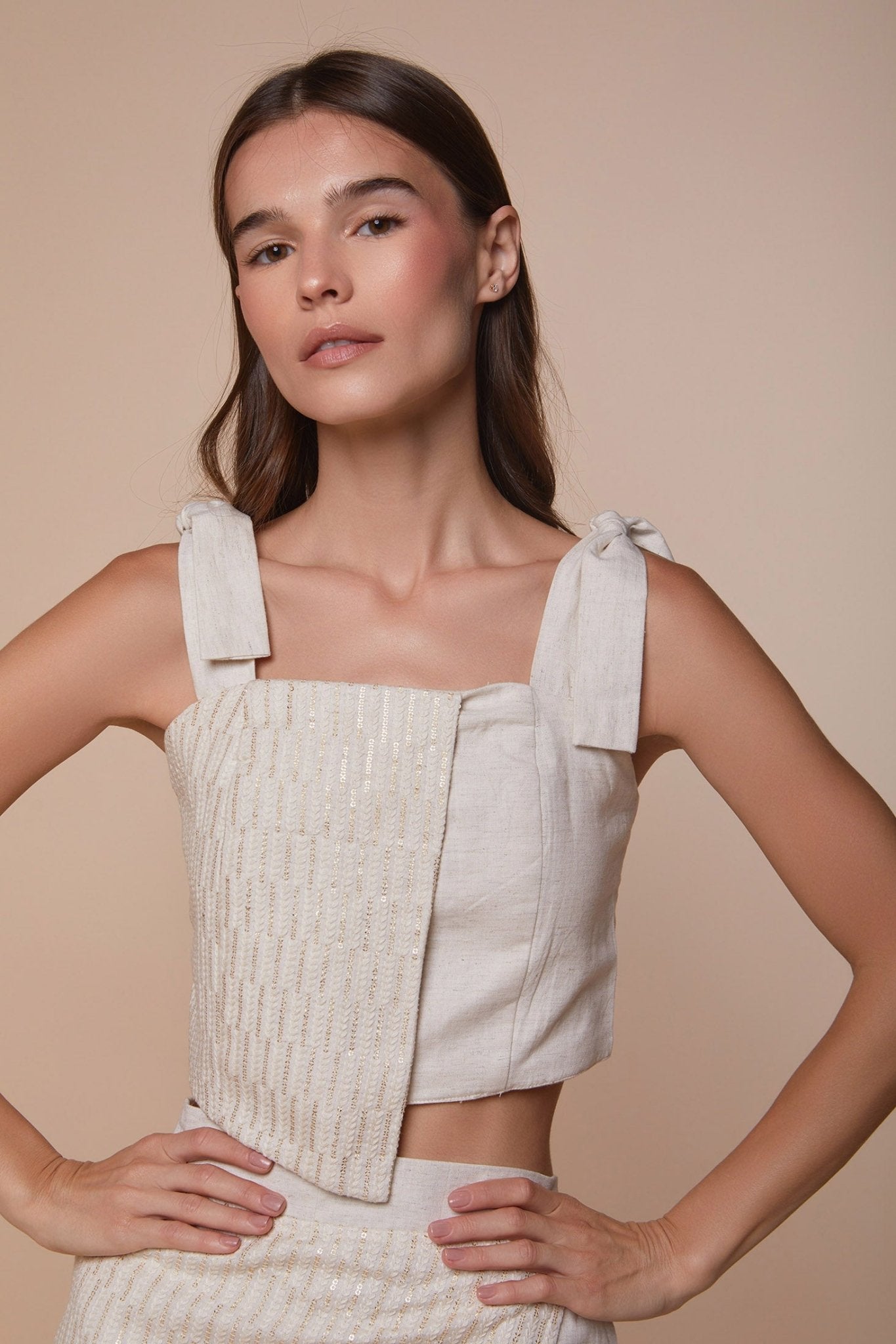 Asymmetrical Braided Embroidered top - nahlaelalfydesigns