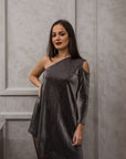 Asymmetrical silver dress - nahlaelalfydesigns