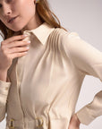 Beige shirt dress belt within - nahlaelalfydesigns