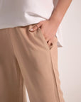 Beige Side Drawstrings pants - nahlaelalfydesigns