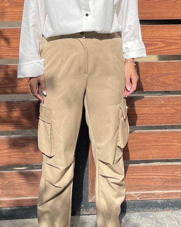 Beige Utility pants - nahlaelalfydesigns