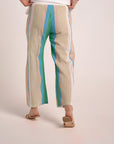 Green & White stripes Linen Pants - nahlaelalfydesigns