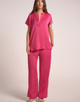 Hot pink satin pants - nahlaelalfydesigns