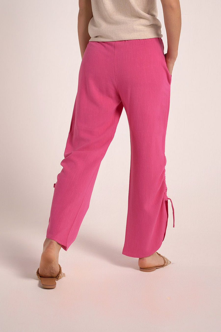 Hot pink Side Drawstrings pants - nahlaelalfydesigns
