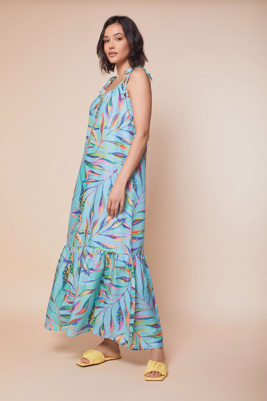Mint Leaves print Dress - nahlaelalfydesigns