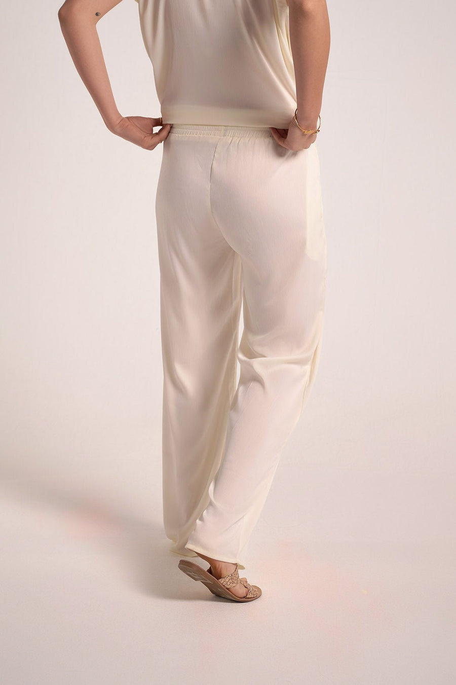 Off-white satin pants - nahlaelalfydesigns