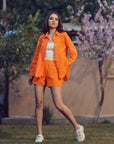 Orange Broderie shorts - nahlaelalfydesigns