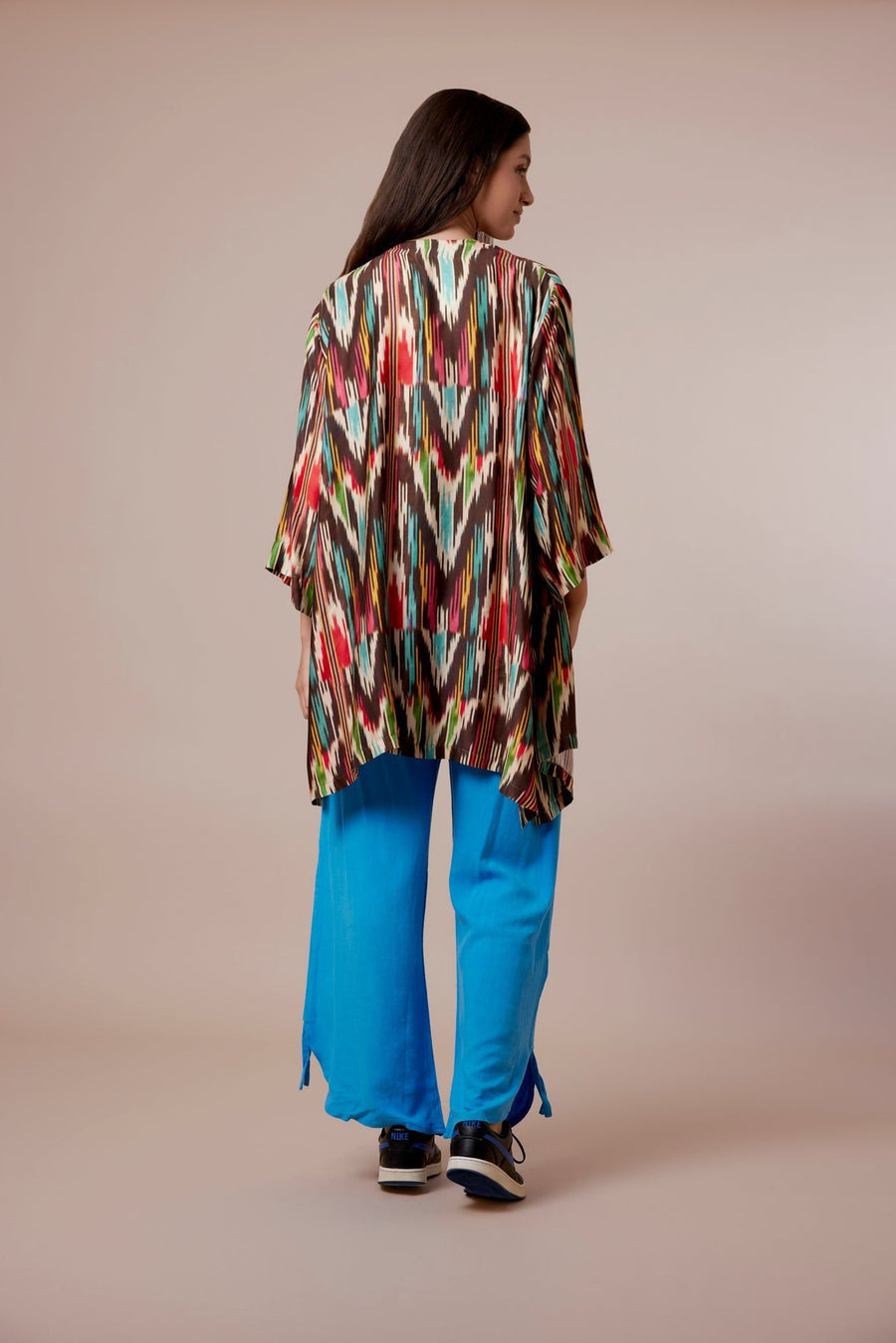 Pink & Brown Multi print Kimono - nahlaelalfydesigns