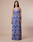 Royal Blue multi print Dress - nahlaelalfydesigns