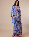 Royal Blue multi print Dress - nahlaelalfydesigns