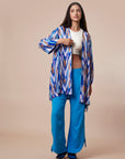 Royal Blue Multi print Kimono - nahlaelalfydesigns