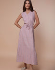Stripes & Checkers pink sleeveless Dress - nahlaelalfydesigns