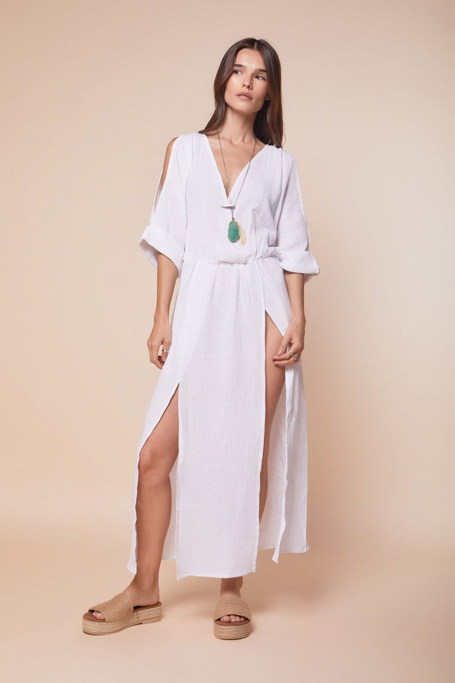 White cotton Cover-up - nahlaelalfydesigns