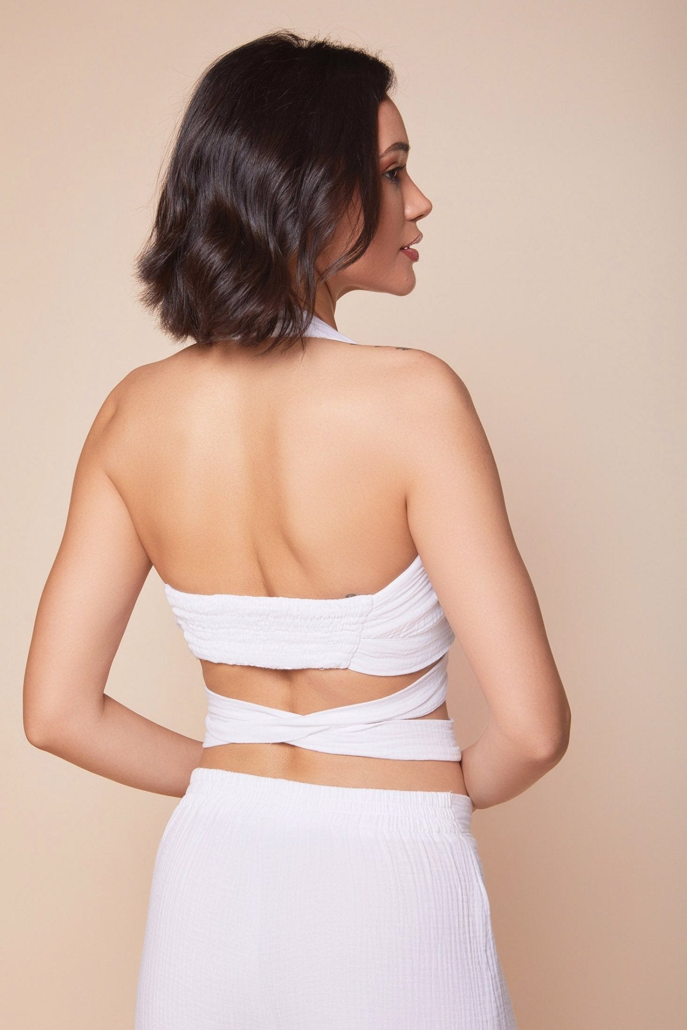 White cotton wrap top - nahlaelalfydesigns