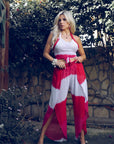 White,Red and hot pink 2 piece chiffon Cover-up - nahlaelalfydesigns
