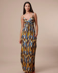 Yellow & Brown multi print Dress - nahlaelalfydesigns