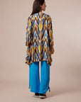 Yellow & Brown Multi print Kimono - nahlaelalfydesigns